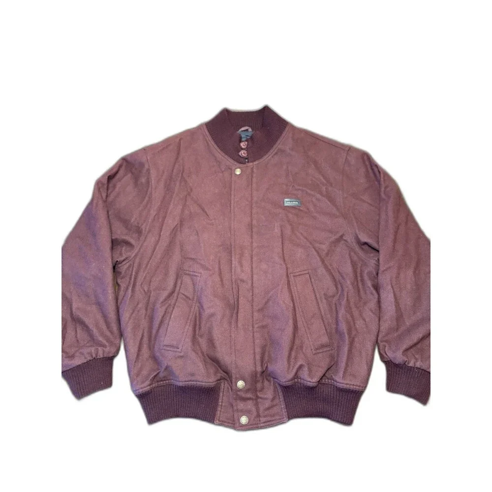 PAUL & SHARK Bomber Jacket Full Zip Maroon VINTAGE COAT Virgin Wool Men’s Medium